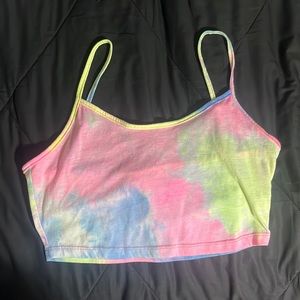 SHEIN Tie Dye Neon Crop Top, Size M